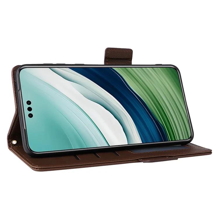 For Huawei Mate 60 Cover Litchi Texture Wallet Stand Leather Phone Case with Strap