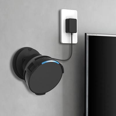 Настенный держатель динамика для Amazon Echo Pop. Экономящий пространство кронштейн. Встроенная система управления кабелями. Предотвращает падение подставки динамика.