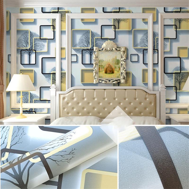3D Geometry Waterproof Self Adhesive Wallpaper Furniture Renovation Decorative Sticker DIY Decorative Film