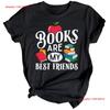 Женская футболка День «Книги — мои лучшие друзья» Лучшая подруга BFF Дружба BFD винтажная стираная дизайнерская одежда homme немного эластичная
