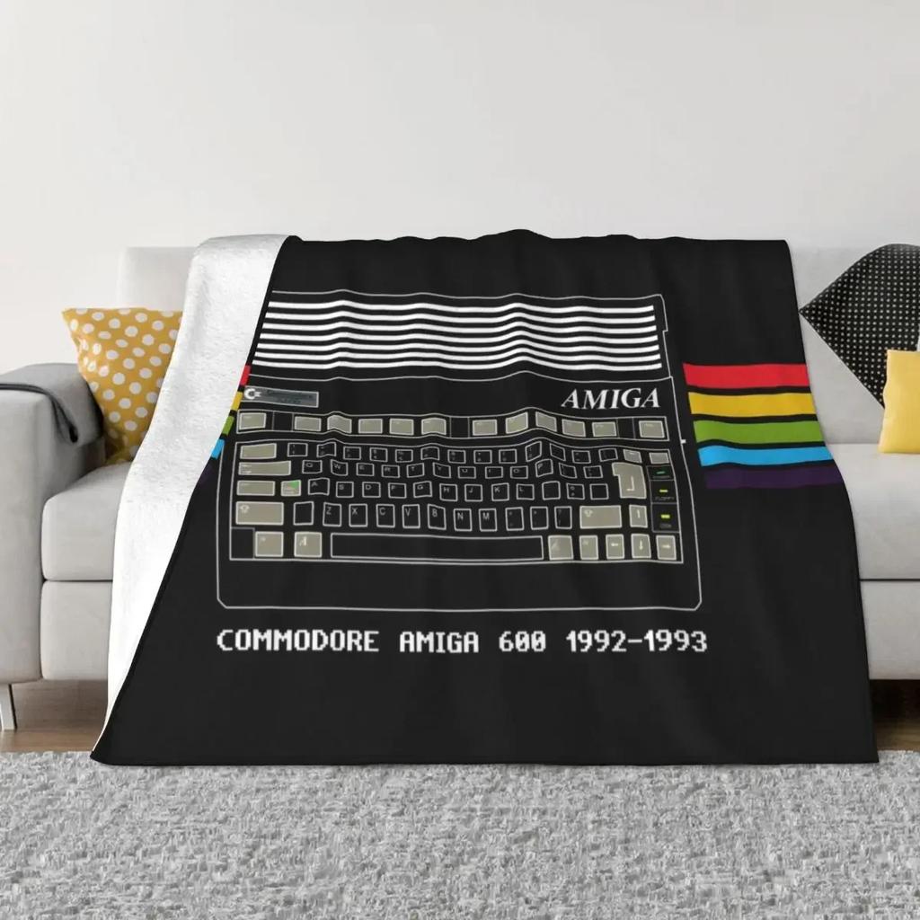 Ретро Плед Commodore 64 Мягкий Флис Весна Осень Теплый Фланель C64 Amiga Компьютер Пледы для Дивана Машины Кровати Покрывало