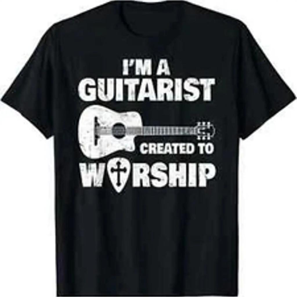 New Limited Christian Music Guitar Jesus Design Best T Shirt Vintage Top For Everyday Wear Homme Stretched Stylish