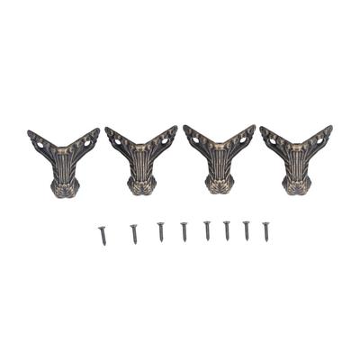 12pcs Bronze Wood Case Legs Zinc Alloy Antique Box Legs Angle Code Jewelry Box Legs Wooden Cases