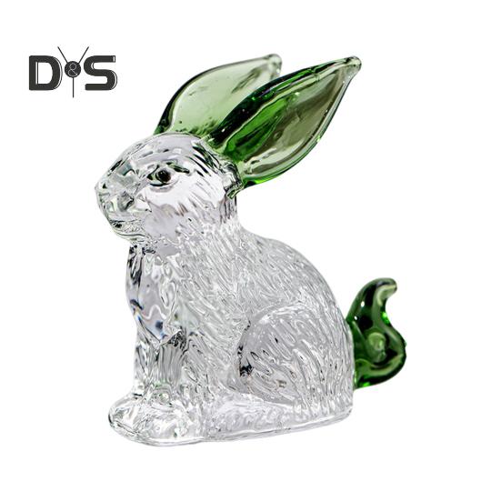 Искусственная хрустальная фигурка кролика, прозрачная коллекционная статуэтка кролика, стеклянное художественное украшение в виде животного, скульптура кролика для домашнего офиса, стола, автомобиля