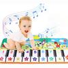 Musical Mats Keyboard Piano Play Mat Dance Floor Music Mat Animal Blanket Carpet Playmat Early Educational Toys for Kids Baby Toddlers (53.2x23.6 In)