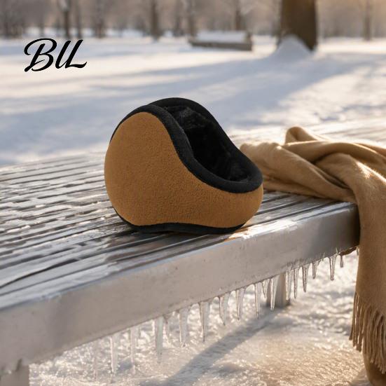 Fashionable Unisex Ear Protectors Foldable Winter Muffs for Men Women, Fleece Warm Warmers, Soft Plush Lined Portable Outdoor Cold Weather Covers