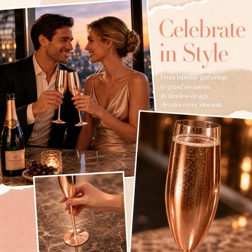 Rose Gold Cocktail Glass 304 Stainless Steel Champagne Flutes Stainless Steel Wine Glass Wedding