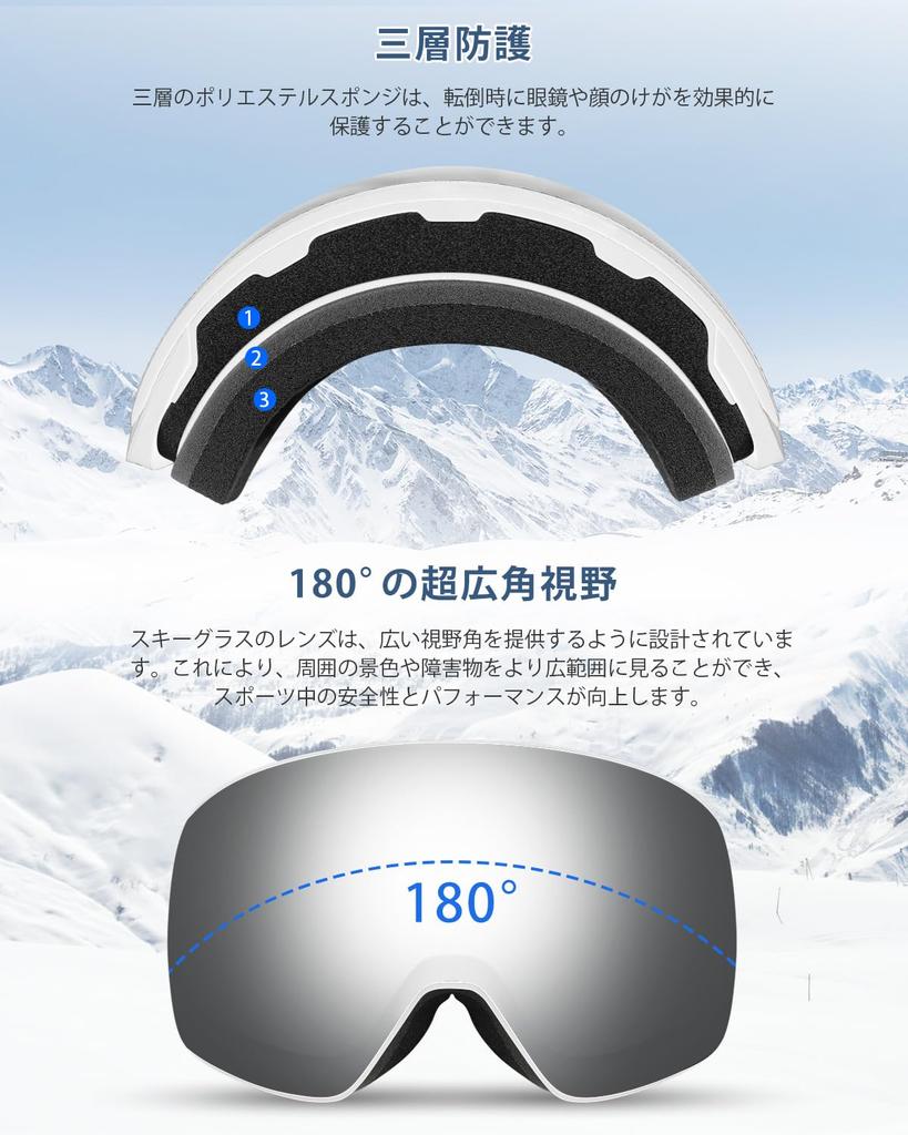 SAVIOR HEAT Лыжные и сноубордические очки с магнитными УФ-очками и снегозащитой для и японская инструкция по эксплуатации, 180° широкоугольный обзор, двухслойные линзы,