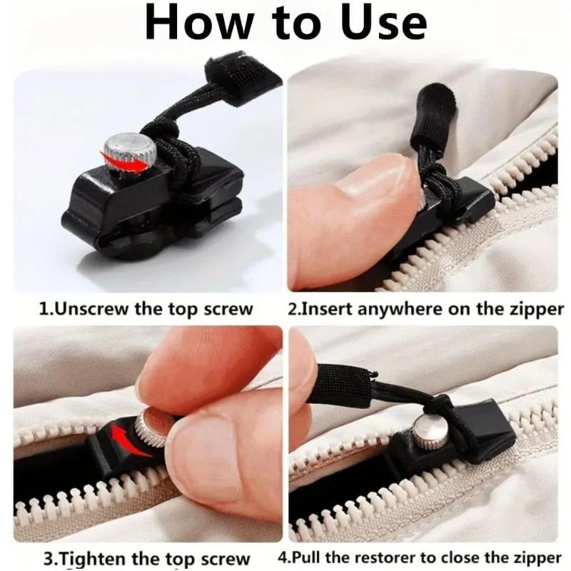 2/4/6 шт. Универсальный фиксатор головки молнии, быстрый, моментальный, съемный, комплект для ремонта молнии, сменный слайдер для куртки, сумки, пальто