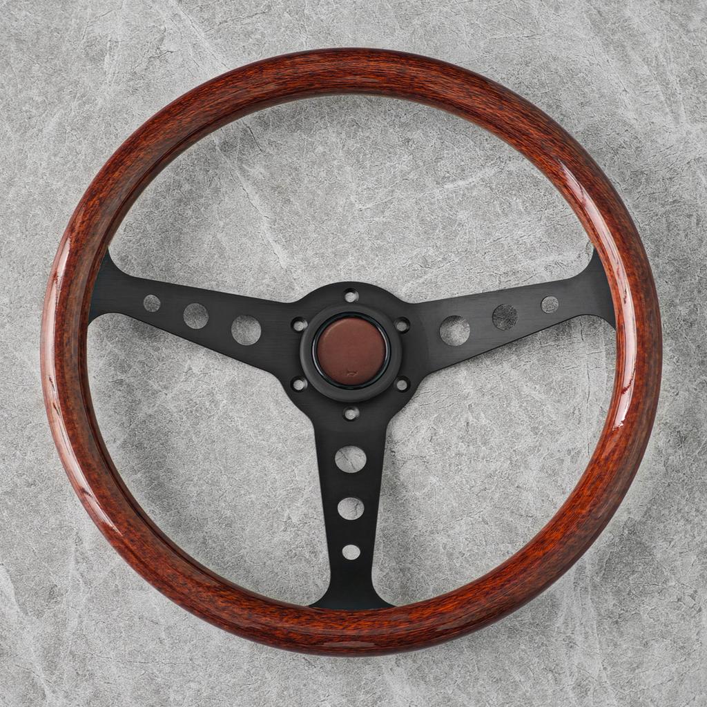 Universal Heritage Indy Wood Grain Steering Wheel 14inch Classic Racing Sports Car Steering Wheel