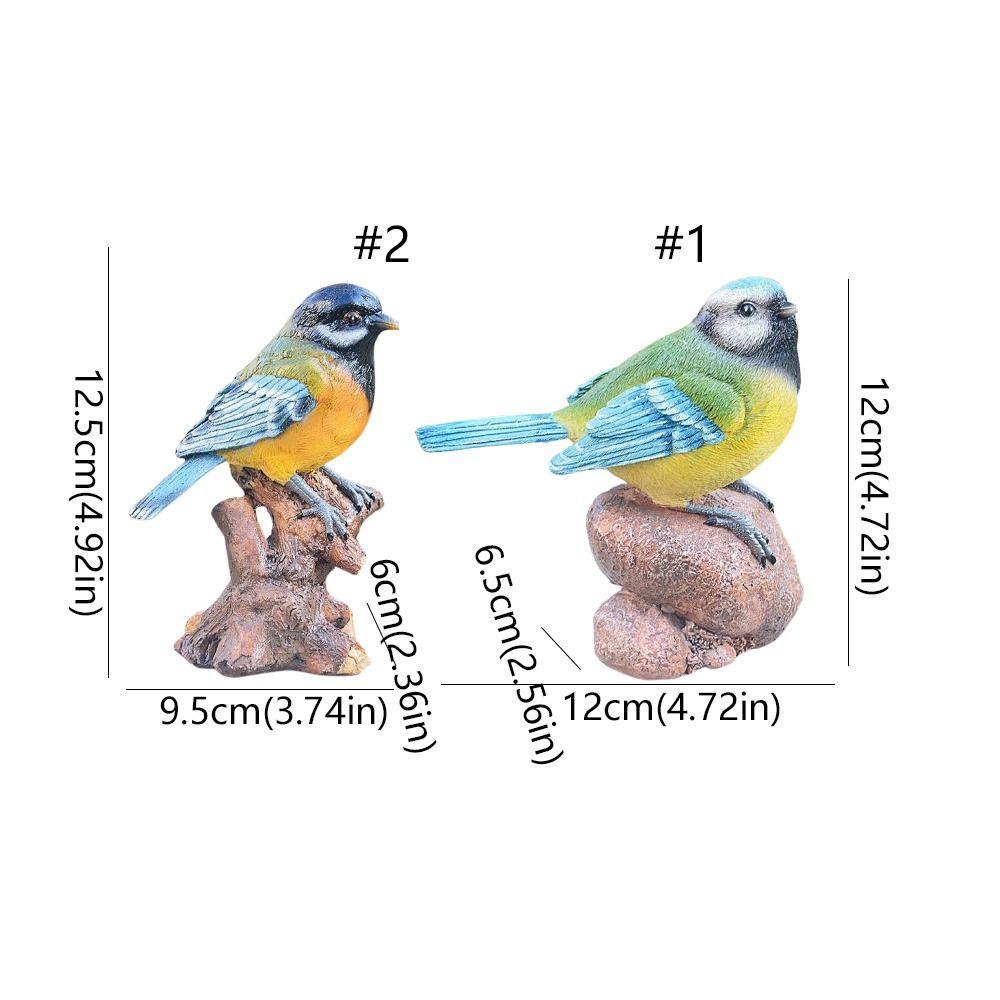 Vintage Garden Bird Sculpture Cute Bird Statue Durable Miniature Bird Figurine  Outdoor Patio Porch