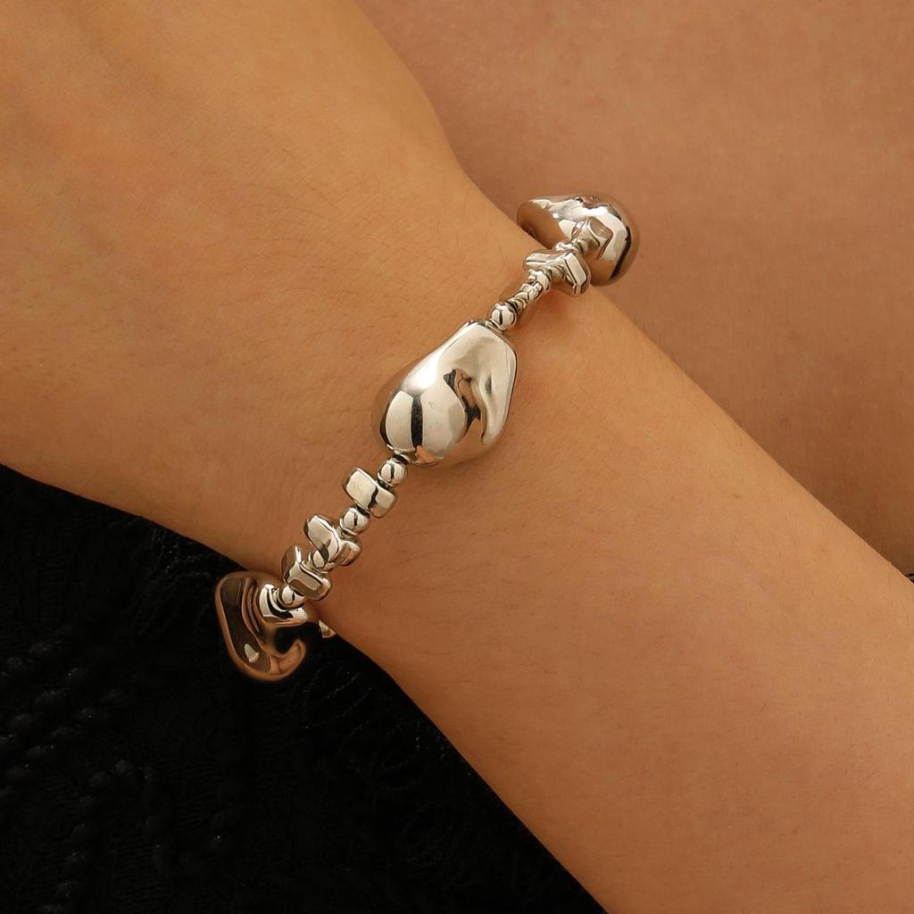 Комплект колье и браслета из барочного неправильного серебристого жемчуга для женщин