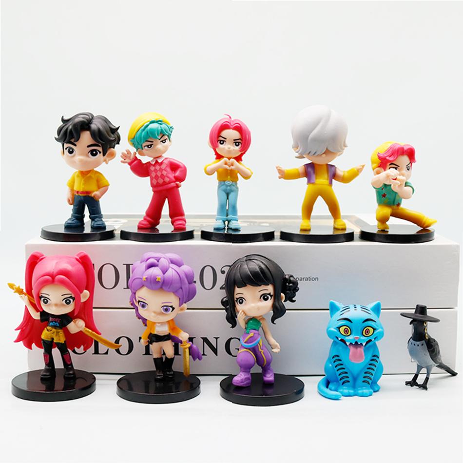 Sale Kpop Demon Hunters Anime Figure Toys Cute PVC Movable Joints Action Figure Model Dolls Kids Birthday Decoration Gifts