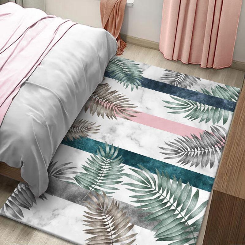 Ковер с принтом тропических листьев, зеленые пальмовые листья и спинка черепахи, ковер из бамбуковых листьев для гостиной, напольный коврик с банановым узором