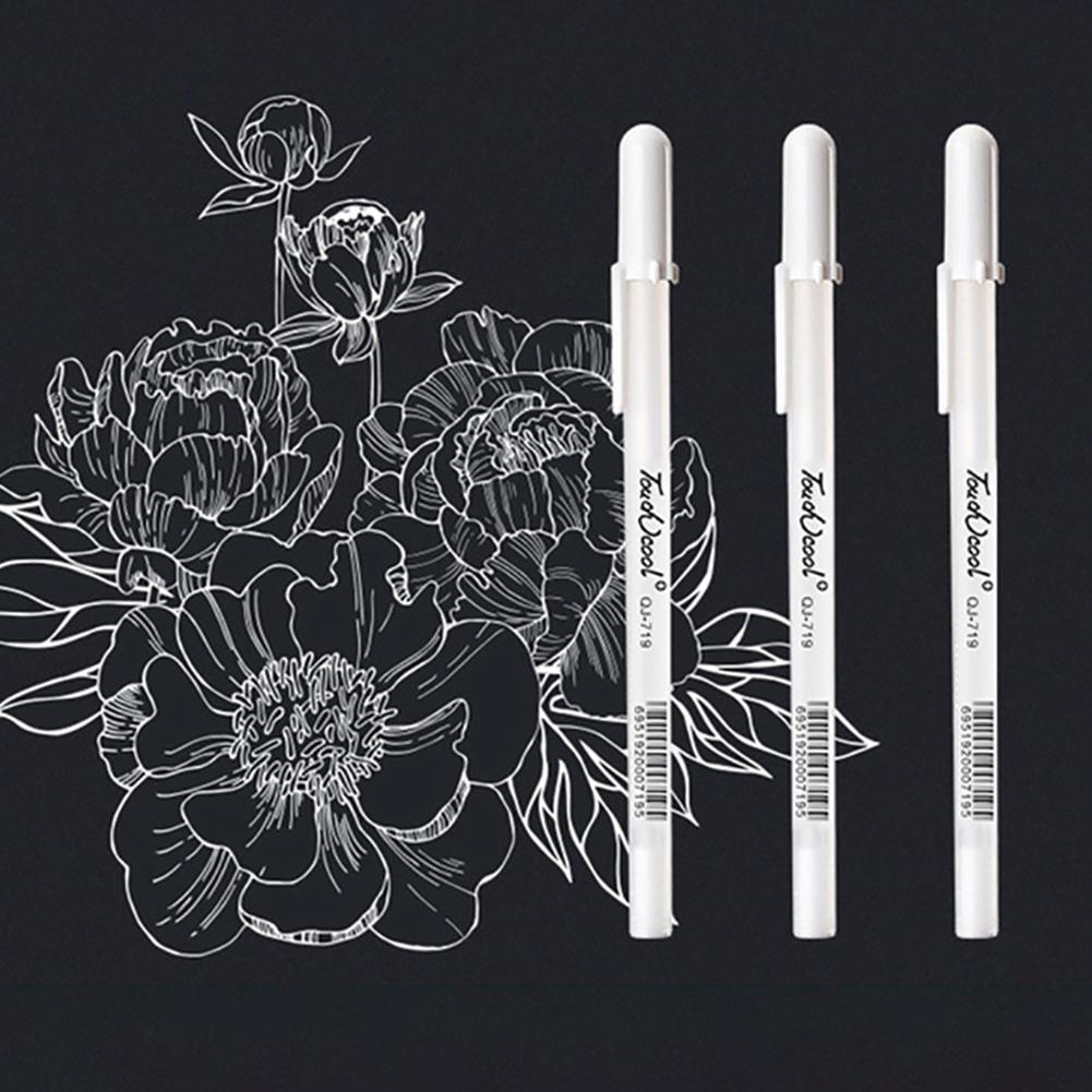 Белый маркер 0,8 мм, креативная гелевая ручка с чернилами, ручки для граффити для рисования, художественного письма, канцелярские принадлежности