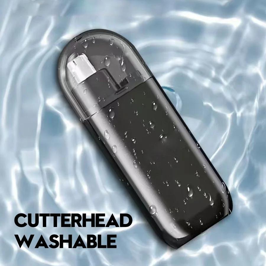 Перезаряжаемый электрический триммер для носа и ушей - Литий-полимерный аккумулятор 150 мАч, Быстрая зарядка, Компактный и портативный клиппер для мужского груминга