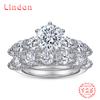 Lindon Classic 925 Sterling Silver  Zircon Ring Ladies Jewelry Wedding Promise Party Gift