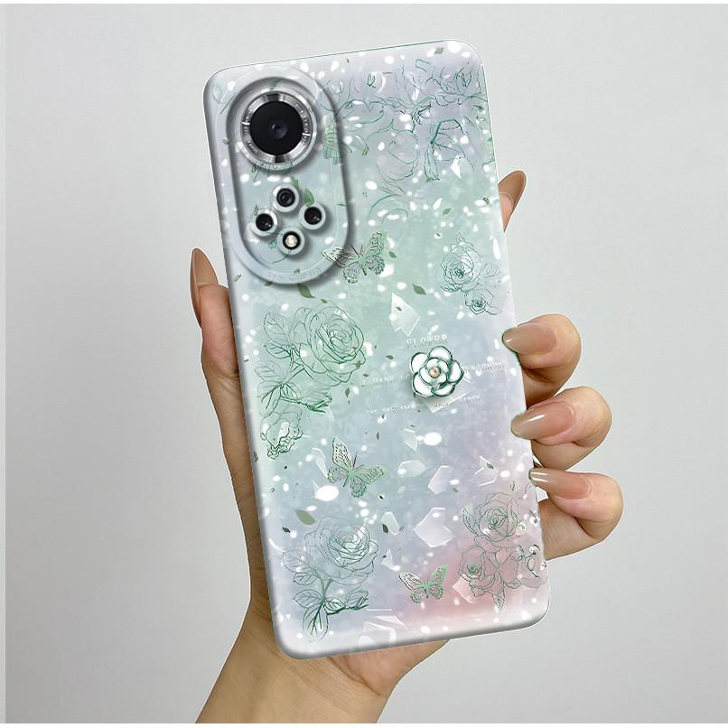 For Huawei Nova 9 Case Aesthetic Butterfly Flowers Soft Silicone Shockproof Phone Cover For Honor 50 Camera Protective Casing