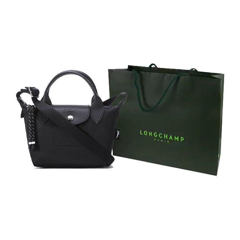 Longchamp Сумка через плечо, сумка-кроссбоди, ручная сумка Le Pliage Energy из нейлона с холстом, Мини, Женская, Черная, 1500HSR001