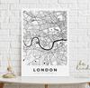 Плакат карта план города Лондон