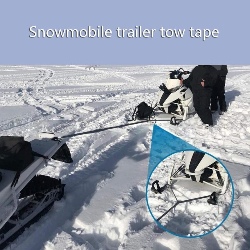 F19A Snowmobile Tow Cable Towing Pull Rope Strap Rope with Hook Emergency Heavy Duty