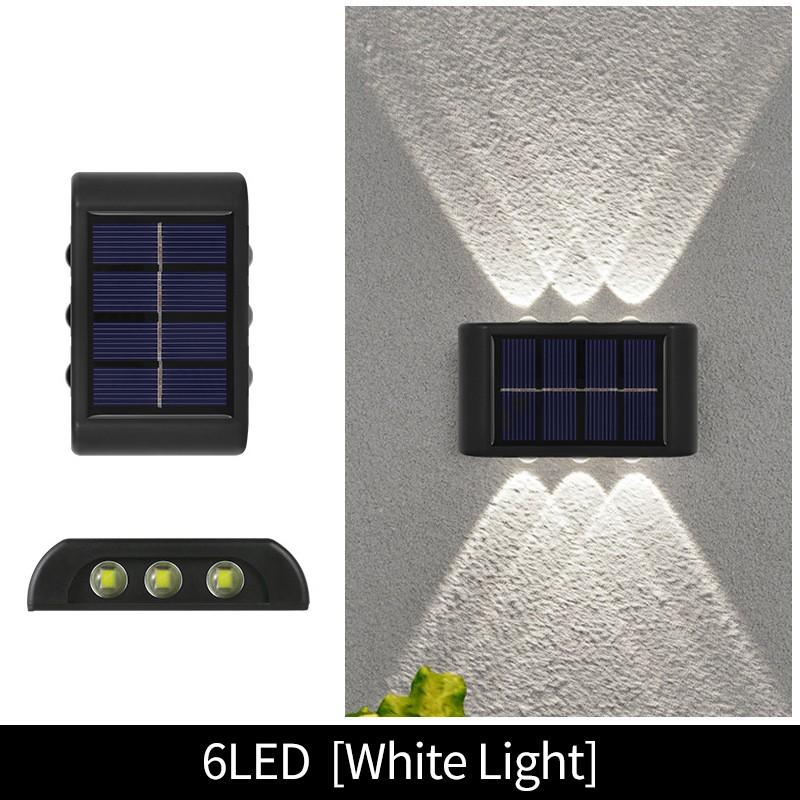 4/6/10 LED Solar Wall Lamp Outdoor Waterproof Up And Down Luminous Lighting Garden Decoration Solar Lights Stairs Fence Sunlight Lamp