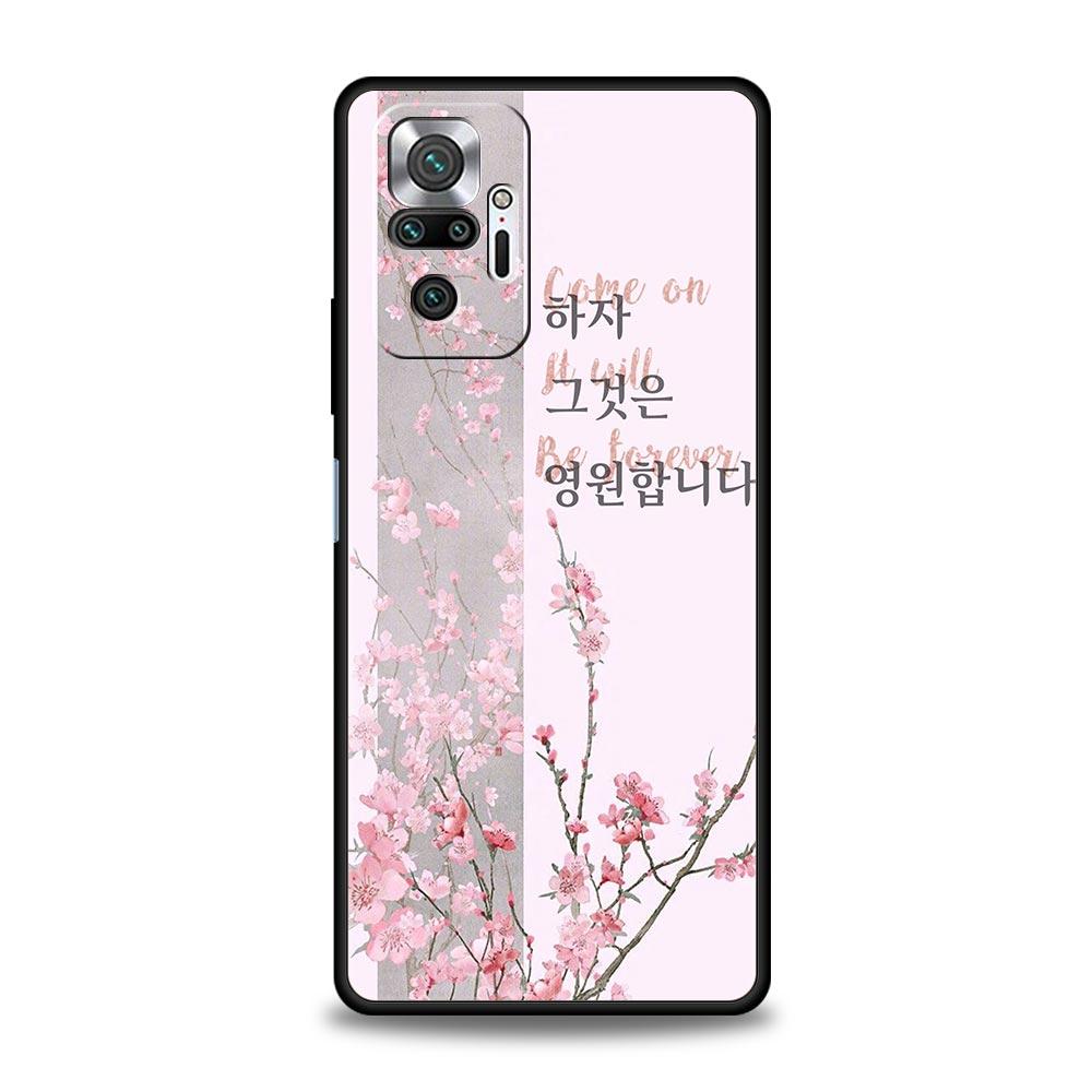 Корейский чехол для телефона с буквами для Xiaomi Redmi Note 15 14 13 12 5G 11 10 Pro Plus 4G 9S 14C 13C 12C 10C, мягкий чехол из ТПУ
