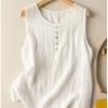 Plus Size Womens Summer Vest Cotton Casual O-neck Sleeveless Tank Tops