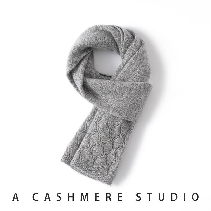 Women's 100% Pure Cashmere Scarf - Warm, Versatile Knit for Autumn/Winter Fashion
