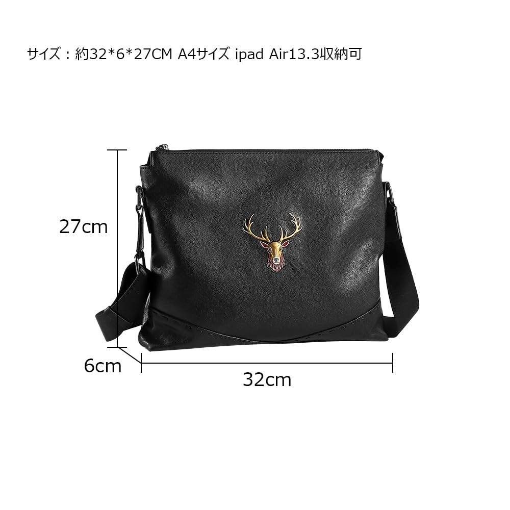 Whatna Сумка на плечо из натуральной кожи бычьей кожи в античном стиле, сумка-мессенджер кроссбоди, большой формат A4, подходит для iPad Air 13.3, горизонтальная