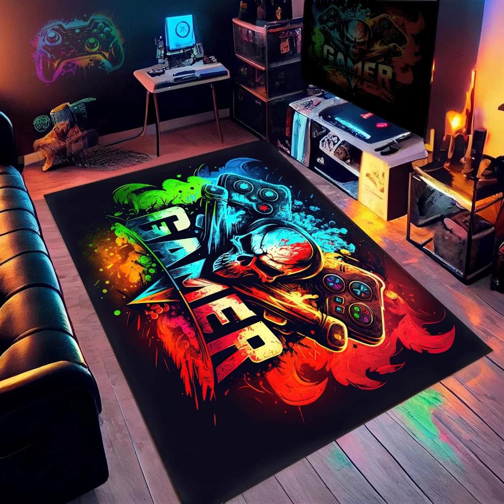 3D Коврик-Ковер с Черепом для Игрового Контроллера для Декора Гостиной Нескользящий Коврик для Пола для Декора Спальни Мужчины Мальчика Домашний Коврик-Приглашение