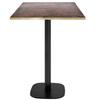 60 X 60 Cm High Table - Round Model, Rust Rock, Brass Edges
