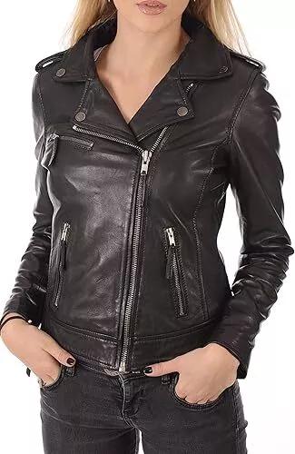 Al khalid байкерская стильная женская куртка из натуральной овчины черного цвета, мотоциклетная облегающая куртка