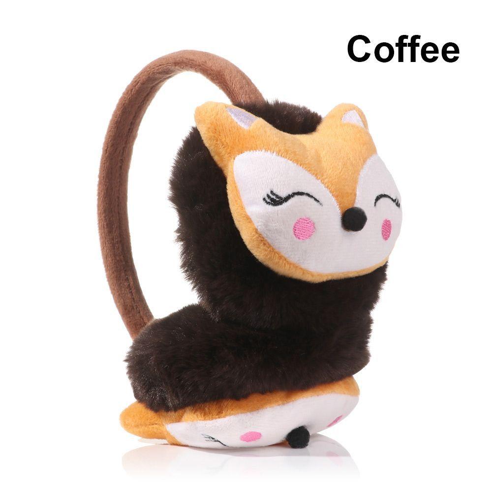 Cartoon Fox Winter Warm Earmuffs Plush Thick Soft Adjustable Ear Cover Ear Protection Warmth Ear Muffs For Aldult Kids