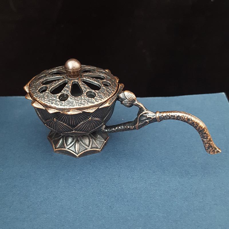 Винтажная курильница для благовоний, курильница из сандалового дерева, креативная ручная курильница для благовоний из лотоса