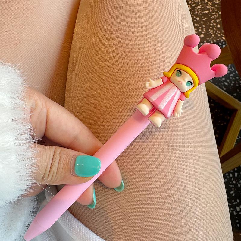 Cute King Sweet Girl Heart Student Doll Gender Neutral Pen Korean Version Cute Round Bead Gender Neutral