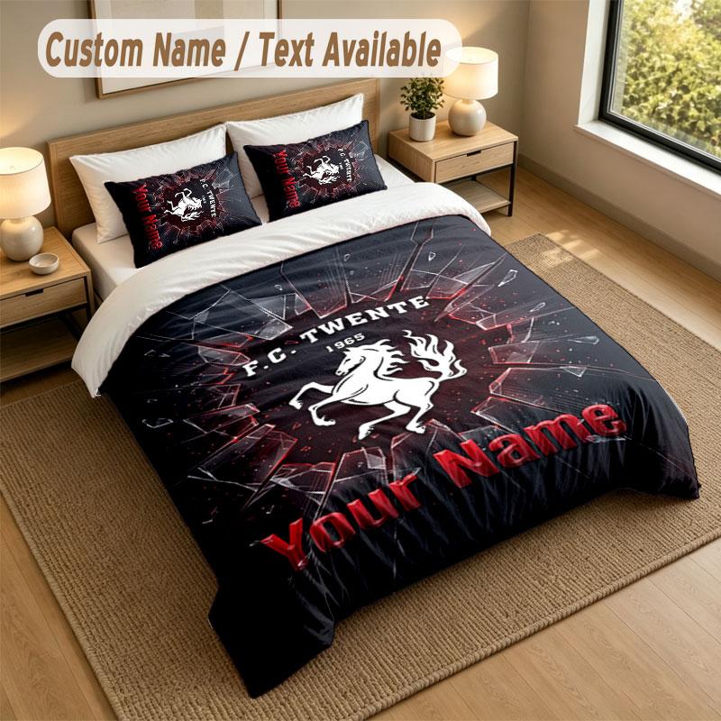 Bedding Set 1 Duvet Cover 2 Pillowcases FC Twente Print Soft Bed Linen Bedroom Decor