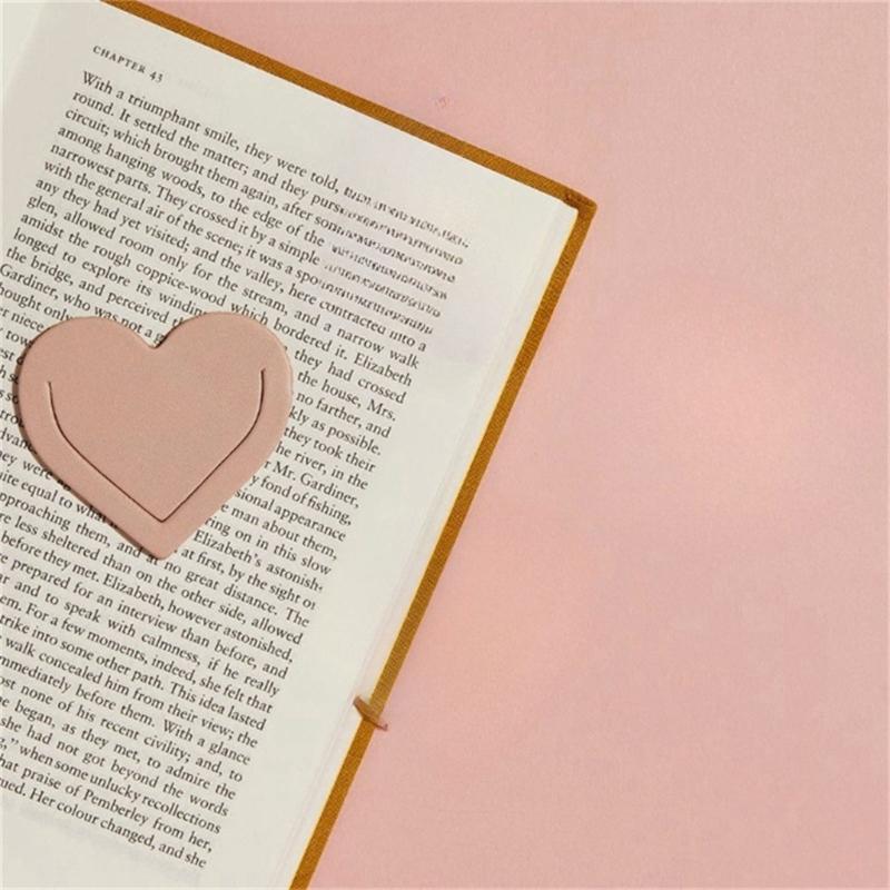 10 Pcs Bible Bookmarks PU Leather Bookmarks Heart Shaped Bookmarks Creative Page Marker Reading Supplies for Teacher