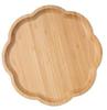 Wooden Tray, Flower-Shaped, Cafe Tray, Scandinavian Style, 25cm, Single Tray, Stylish Lunch Tray, Simple and Cute, Japanese Style, Tea Tray, Tea