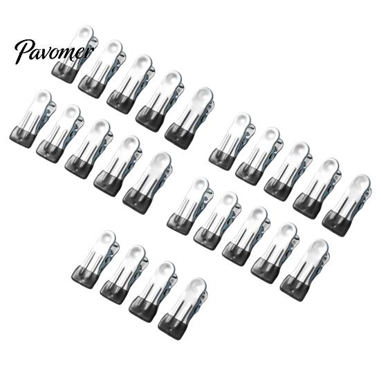Rust Resistant Utility Clips for Outdoor Laundry 24PCS Stainless Steel Clothes Pegs, with Non-Slip Rubber Coating, Heavy Non Marking Fabric