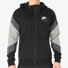Nike Air Logo Color-Block Casual Sport Hooded Jacket Men Jackets Black 928630-010