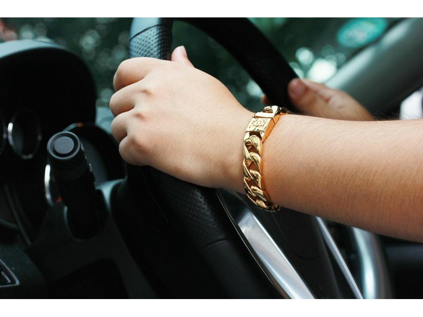 Kalen Men's Trendy Stainless Steel & Gold Korean Style Bracelet