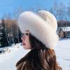 Fur Hat, Fisherman Hat, Winter Korean Version, Women's New Winter Otter Rabbit Fur Woven with Fox Fur Edge for Warmth and Trendy Style