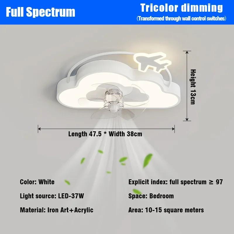 Мультяшный светодиодный вентилятор потолочный светильник люстра вентилятор детская комната украшение мебель спальня гостиная потолочный светильник сильный ветер