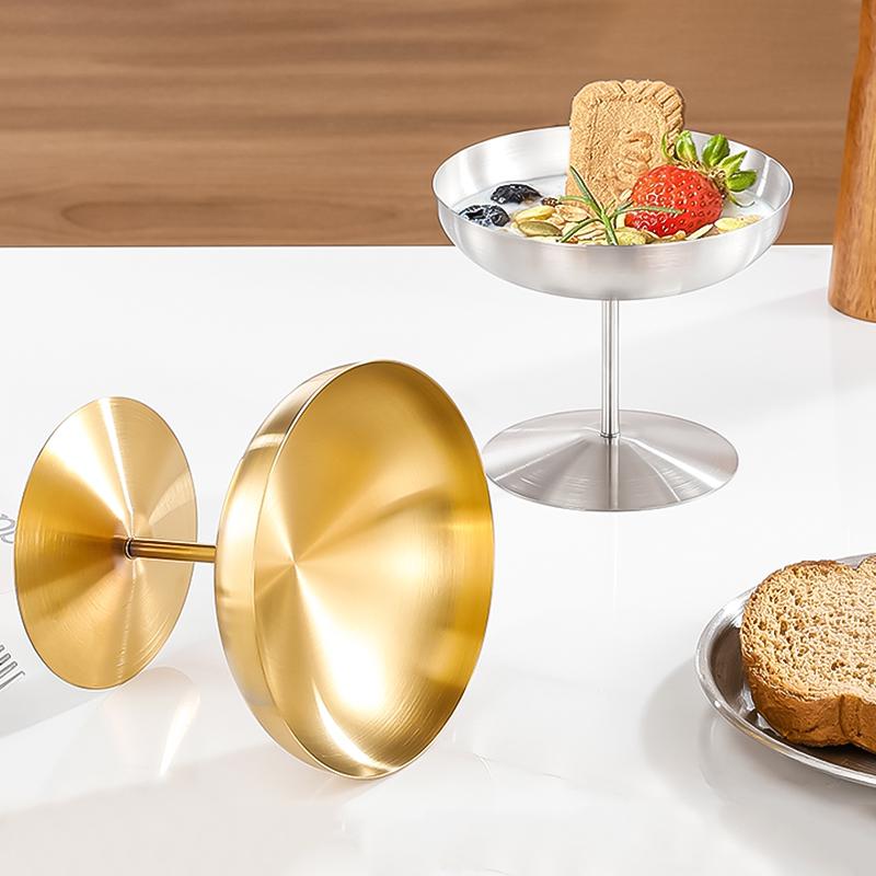 Чашка из нержавеющей стали 304, мороженое, десерт, высокие ножки, бар, винный ресторан, принадлежности