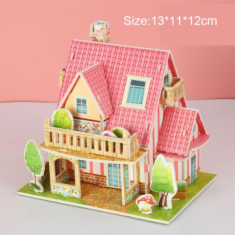 Творческий DIY 3D бумажный пазл-карта, собранный вручную, модель дома, виллы, здание для детей, самодельные развивающие игрушки