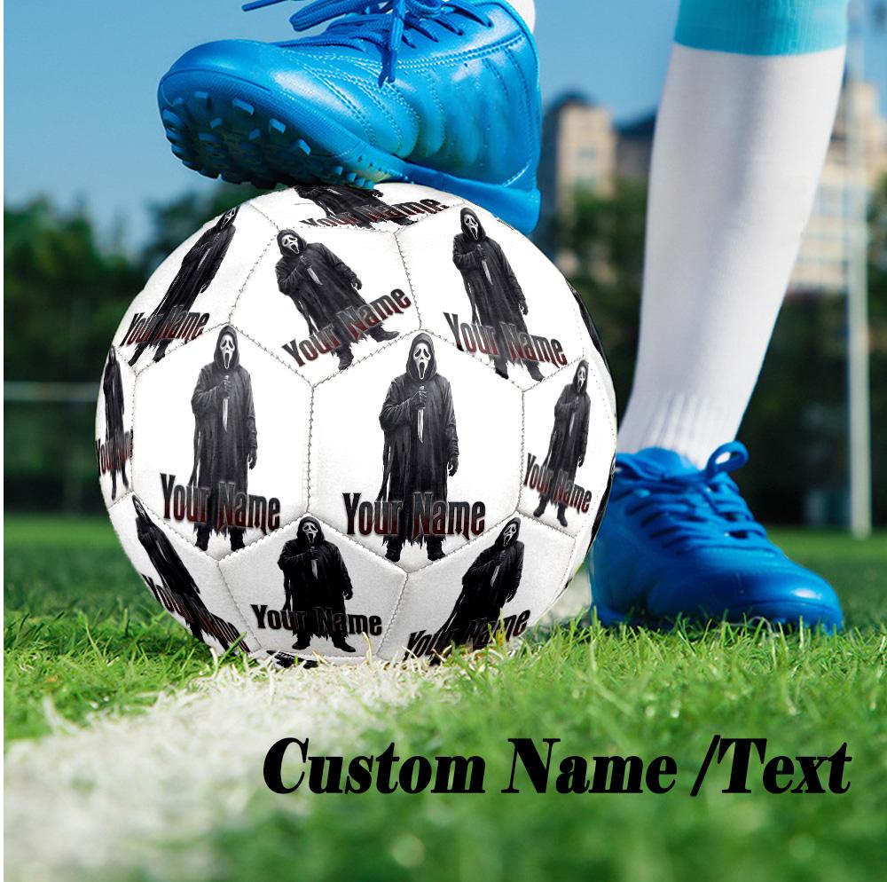 Custom Text Size 5 Soccer Ball, Standard Match Football For OutdoorScream Ghostface