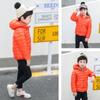 Children Autumn Winter   Down Jackets  4-12 Years Boys Girls Thin Warm Outerwear Children Clothes Hooded Zipper Coats