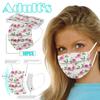 10pcs Flower Printing Adult Disposable Christmas Mask 3 Layer Earring Face Mask