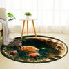 Night Rose Flower Round Rug Nonslip Area Rug Office Chair Mat Carpet For Living Room Bedroom Home Decor